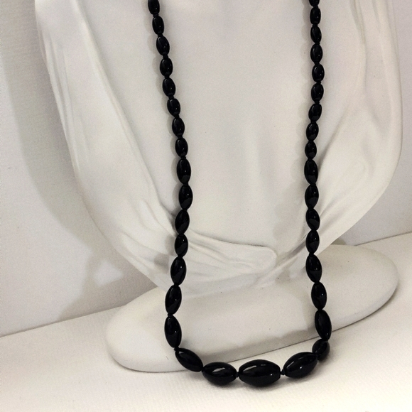 Vintage Cobalt Glass Knotted Long Necklace - Picture 4 of 10